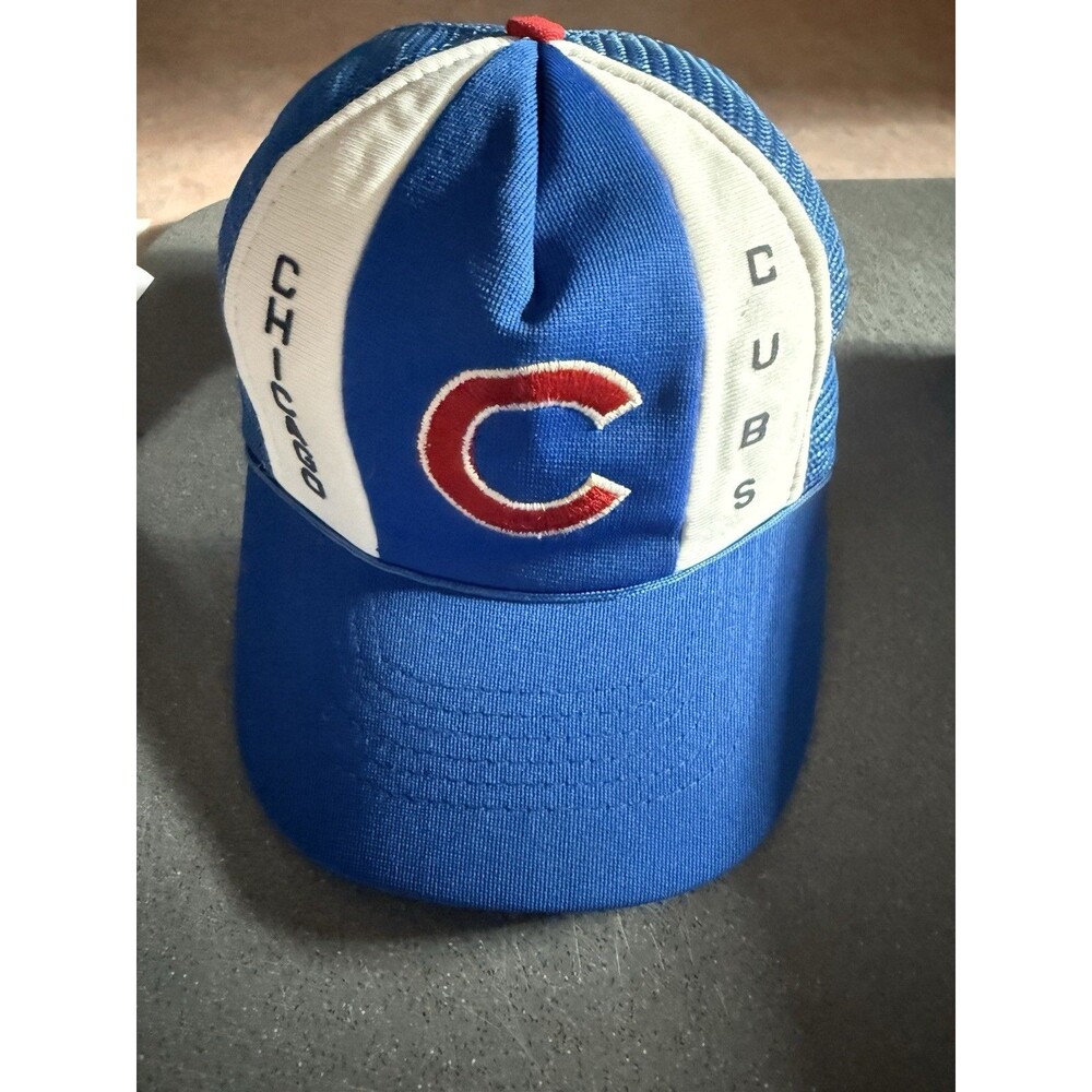 Vintage Chicago Cubs Mesh Snapback Lucky Stripes Trucker Hat Cap MLB